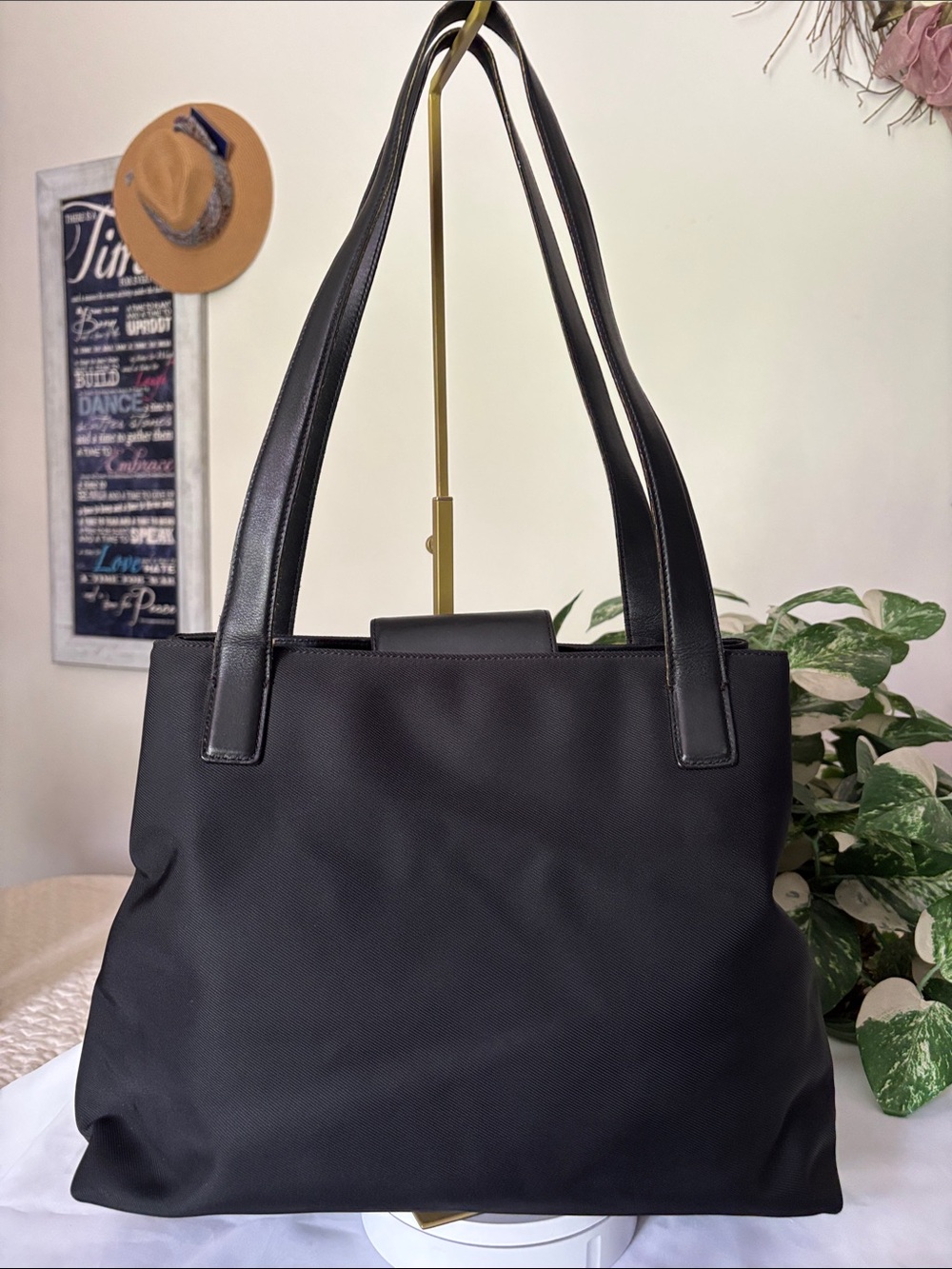 Vintage Coach Mercer Black Nylon Tote w/COA